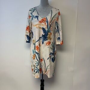 Nally & Millie reversible dress SZ L shift Pullon style unique print made in USA